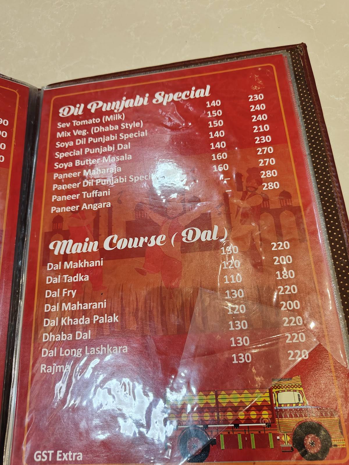 Dil Punjabi Dhaba menu