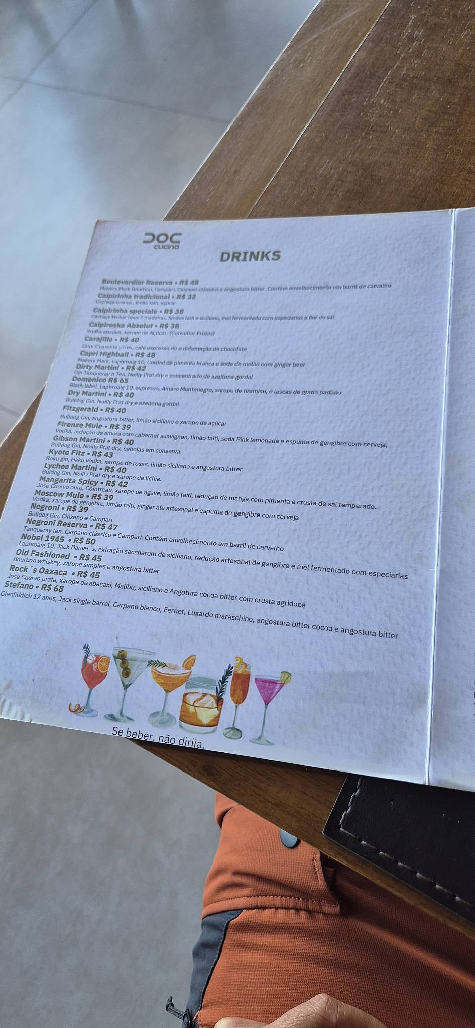 Doc Cucina: Culinária italiana, Massas frescas, Vinhos, Asa Sul cardápio