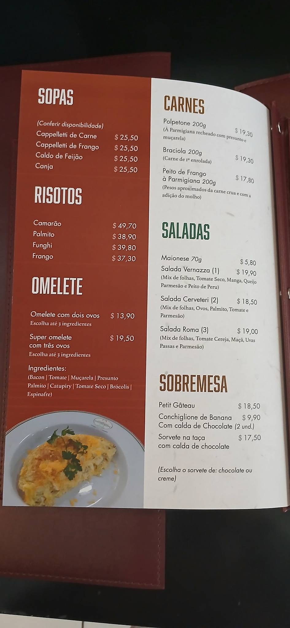 Dom Conchiglione Curitiba cardápio