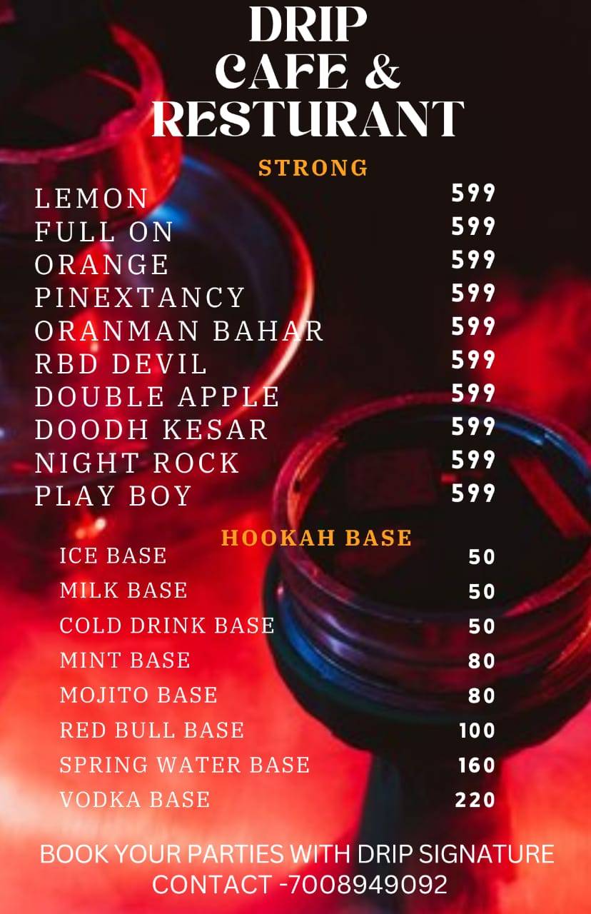 Drip Cafe & Restaurant menu