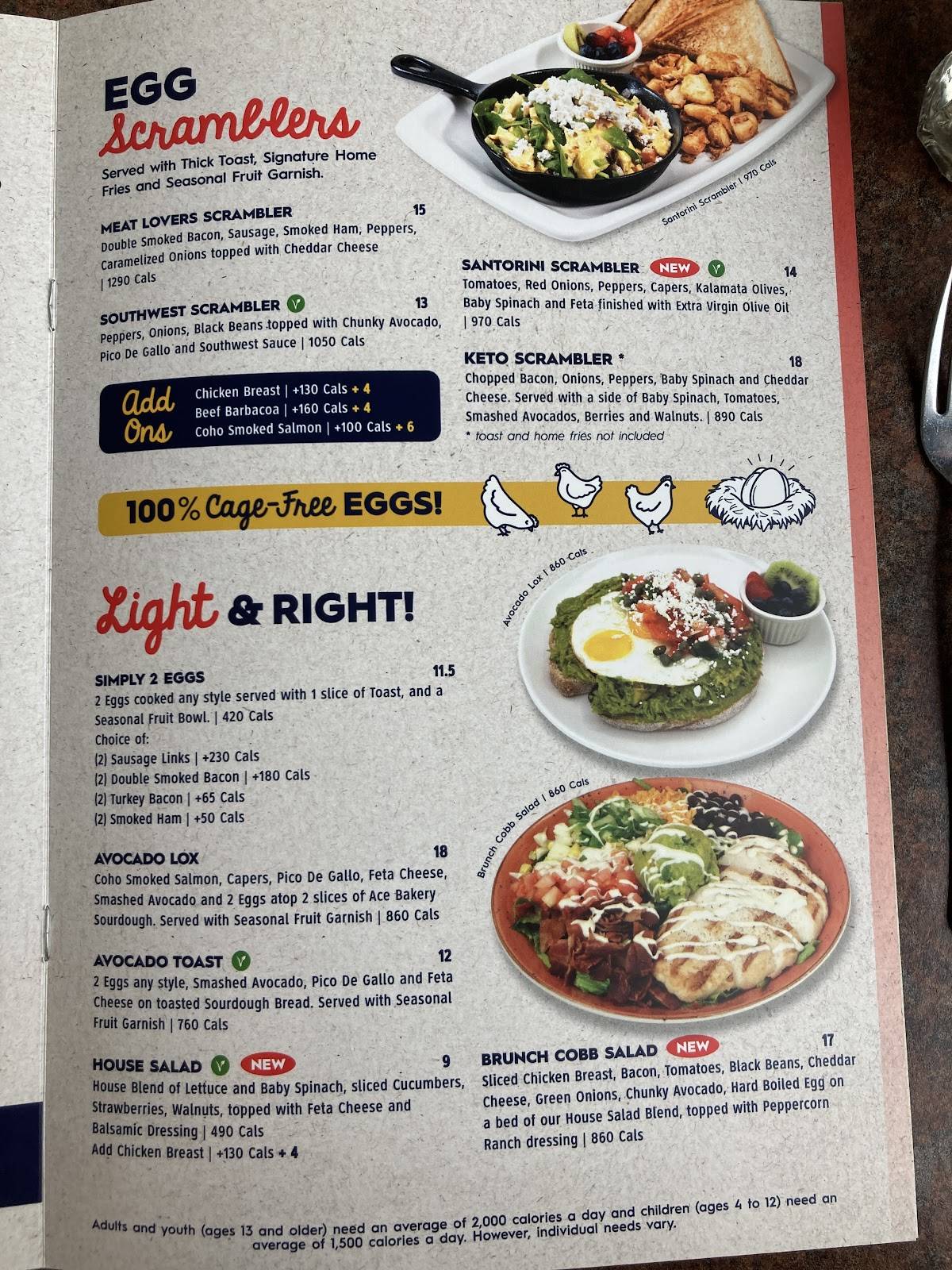 Menu de Eggsmart