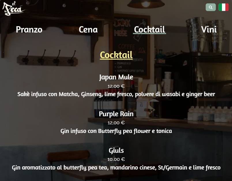 Menu di El Pecà 