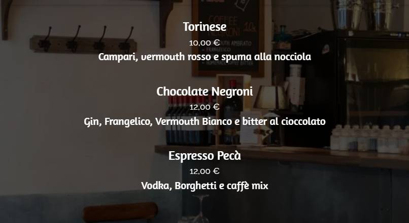 Menu di El Pecà 