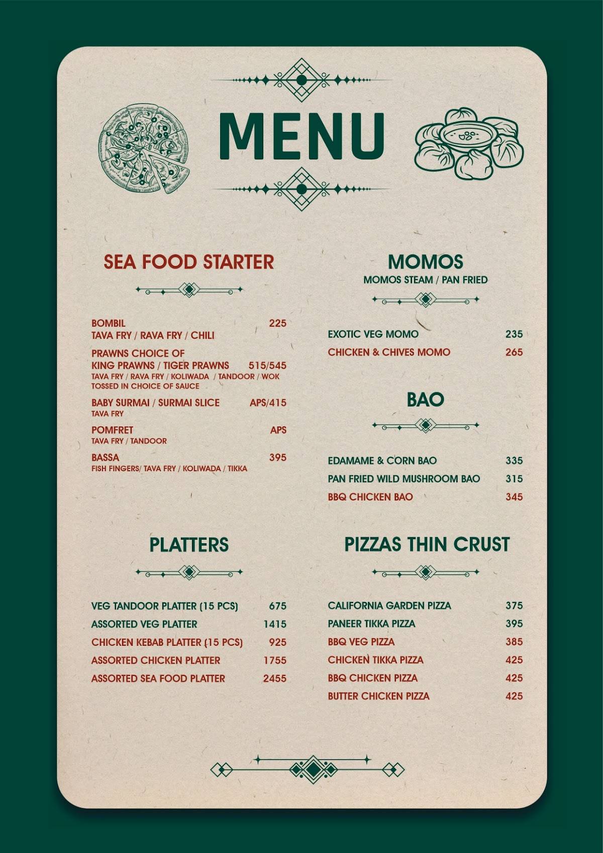 Farmhouse Brass Anchor menu