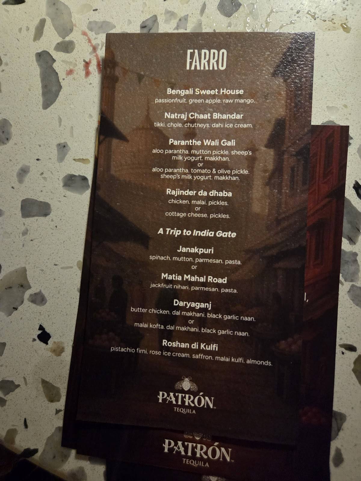 Farro menu