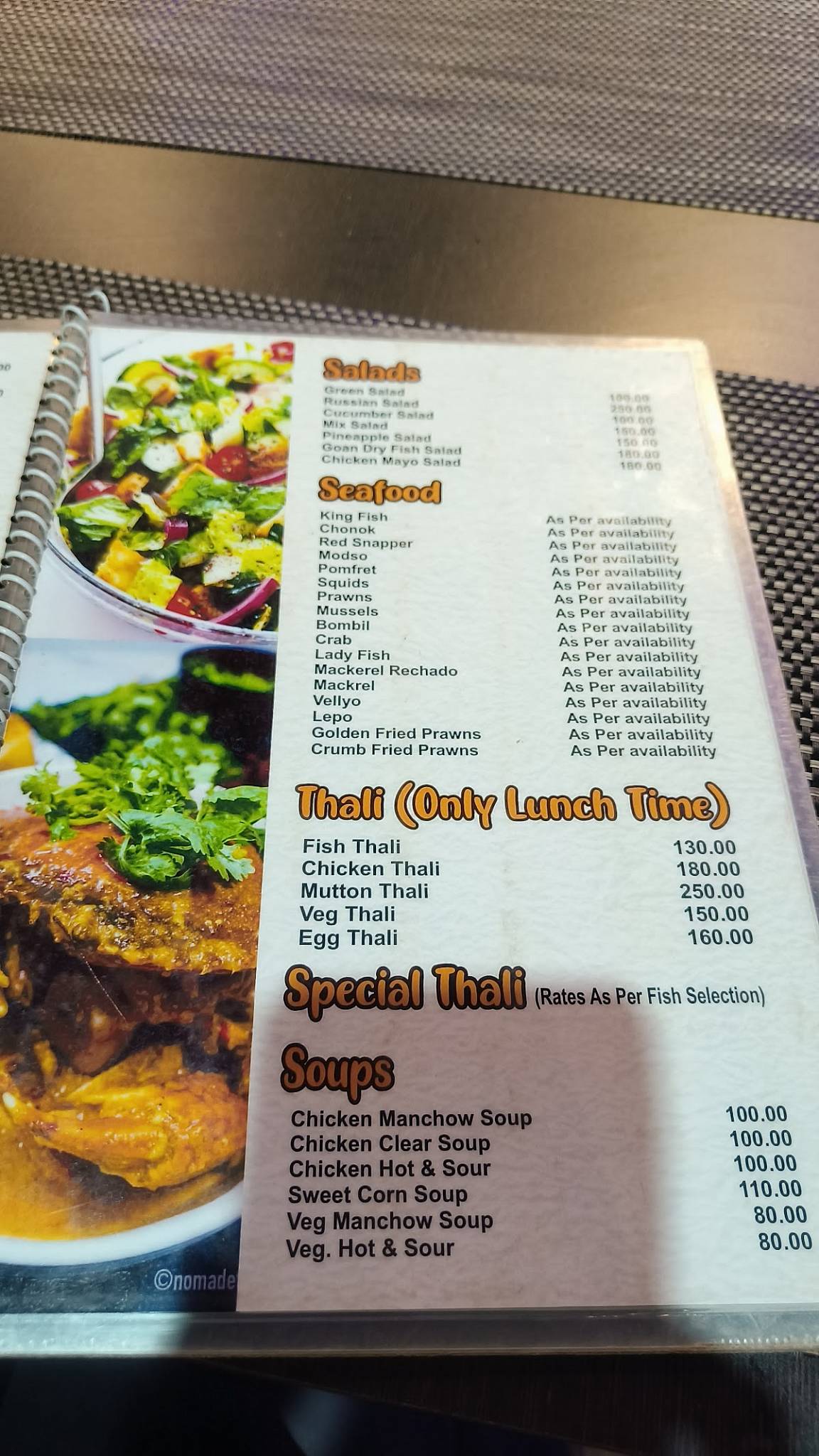 Fish Town menu