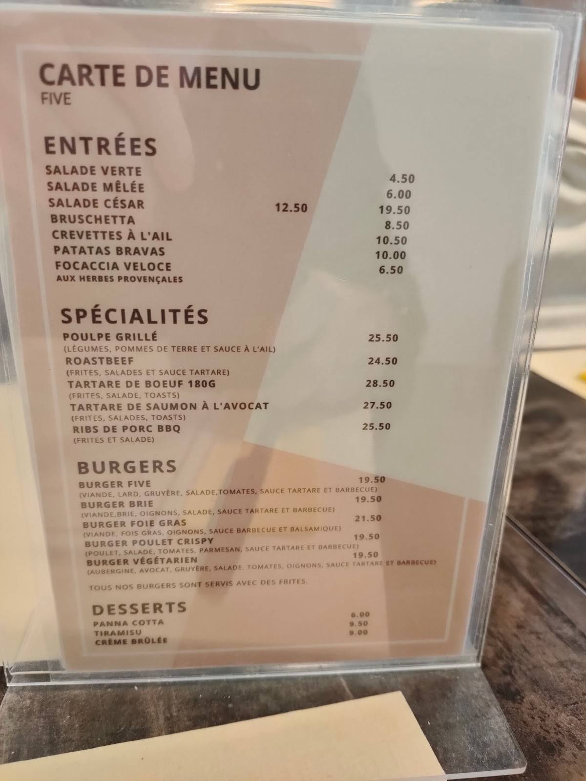 Menu di Five 