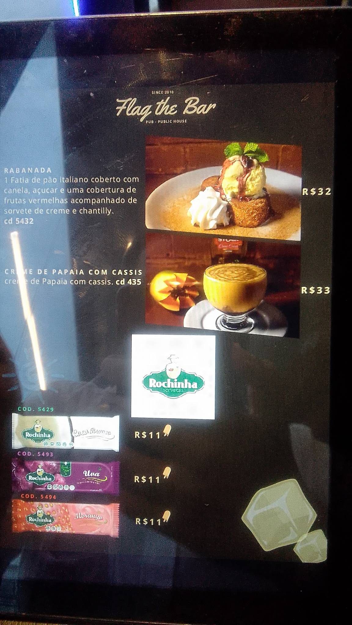 Flag The Bar cardápio