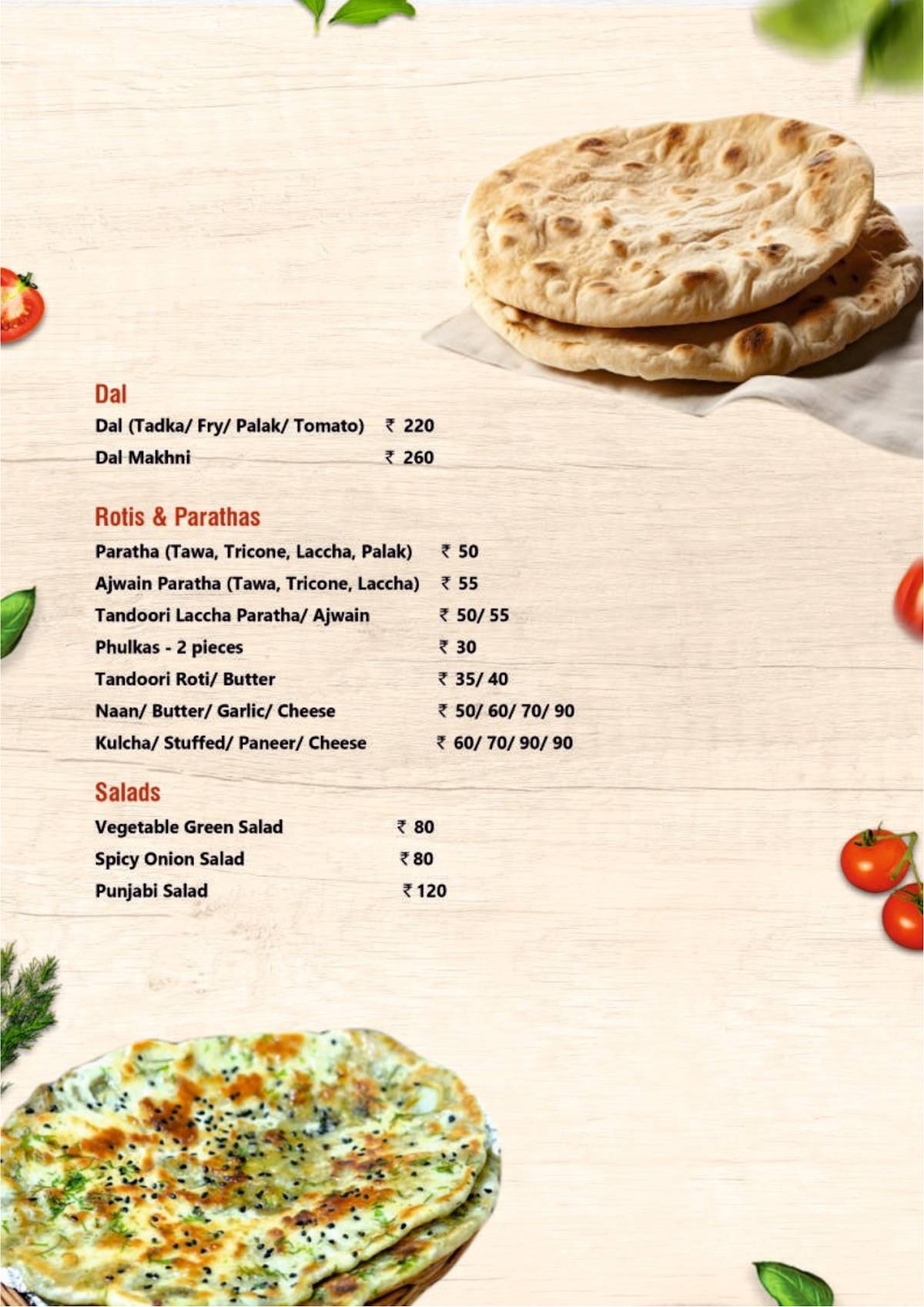Flames and Pots menu