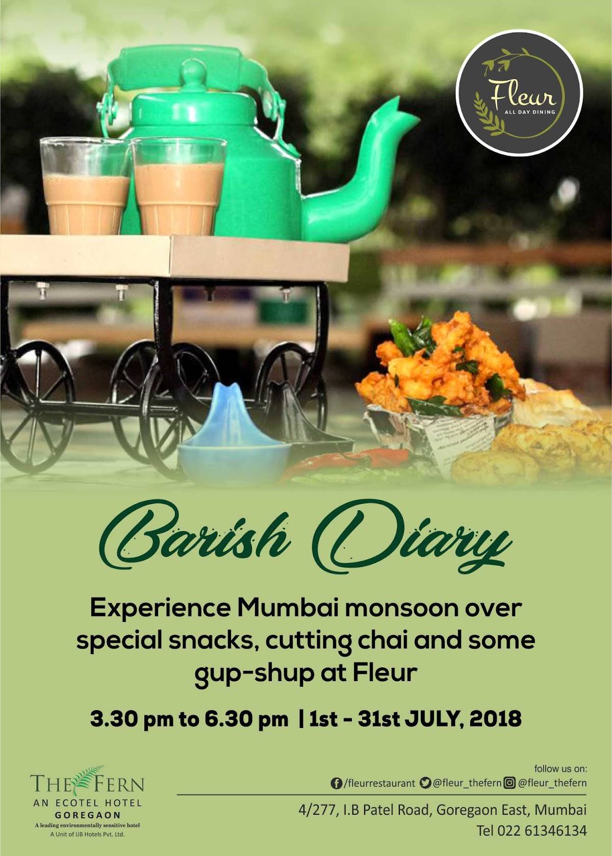 Fleur Restaurant - The Fern Hotel Goregaon menu