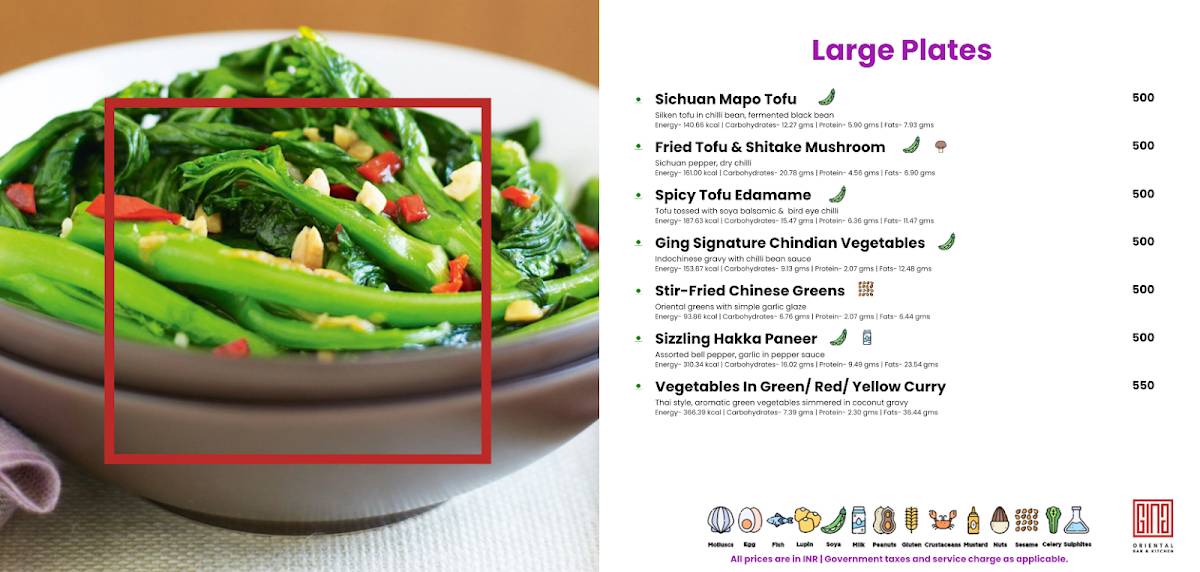 GING menu