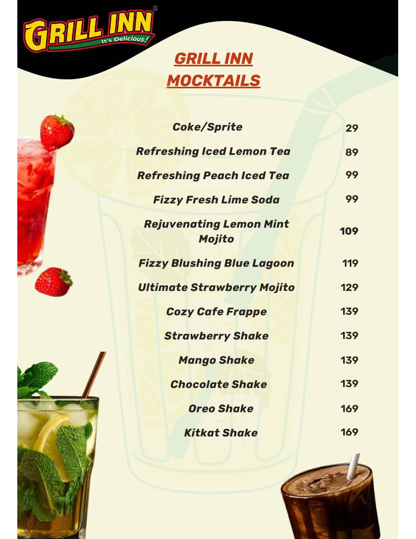 GRILL INN menu