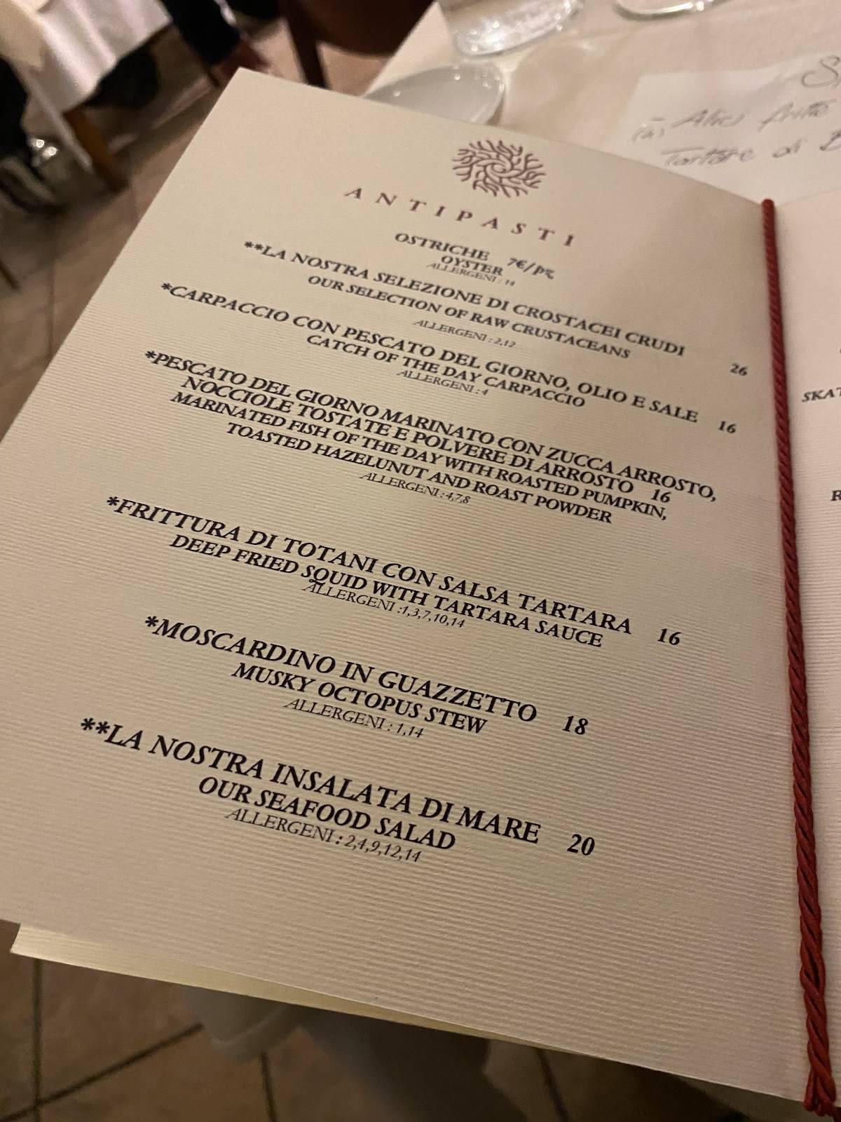 Menu de Gallo Ristorante di pesce