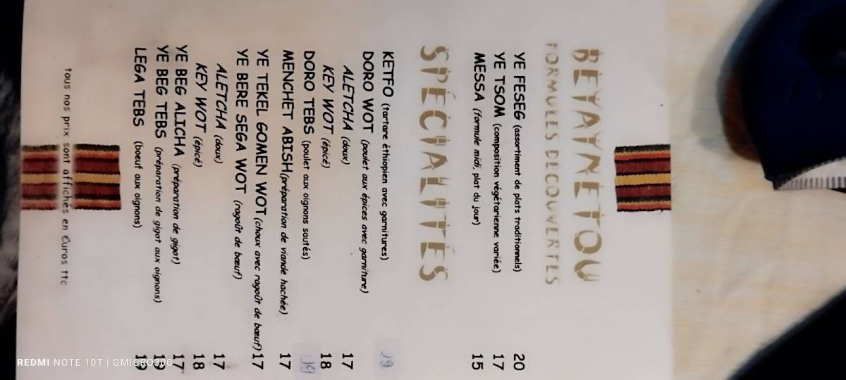 Menu de Restaurant Godjo