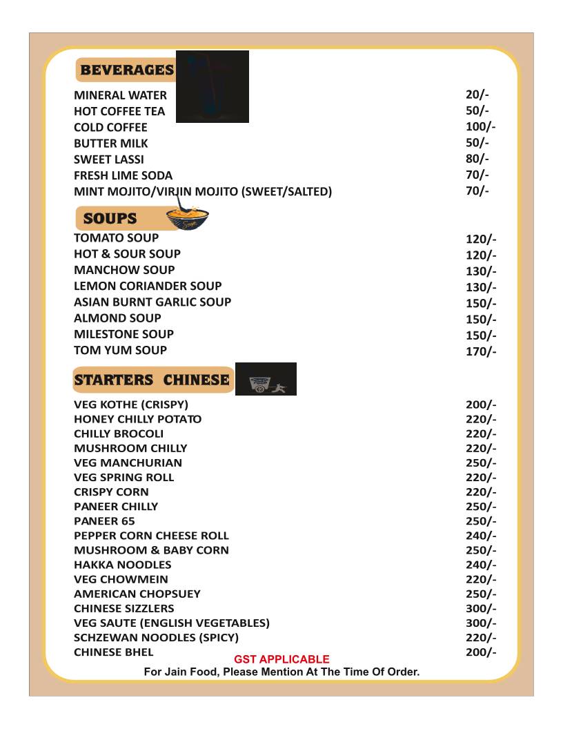 Gokul Ras menu
