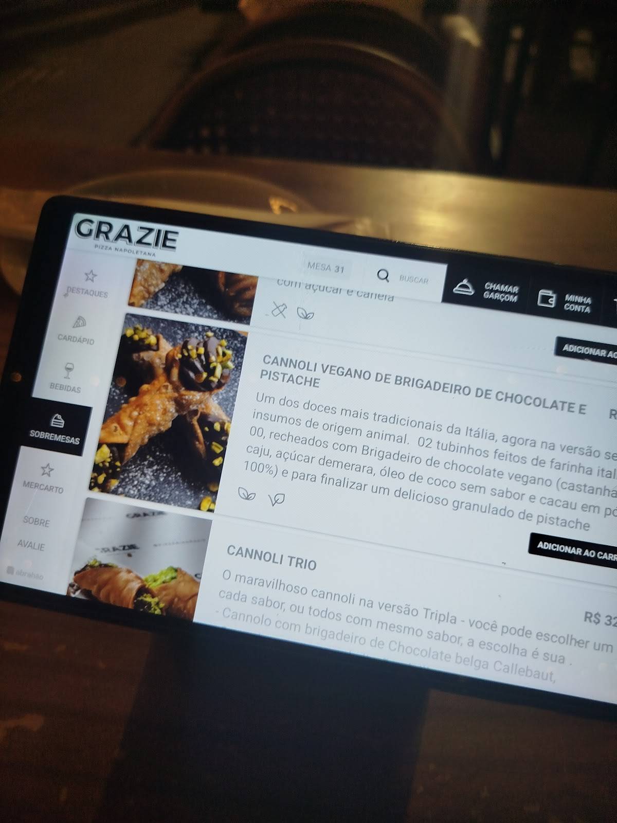 Grazie Pizza Napoletana cardápio