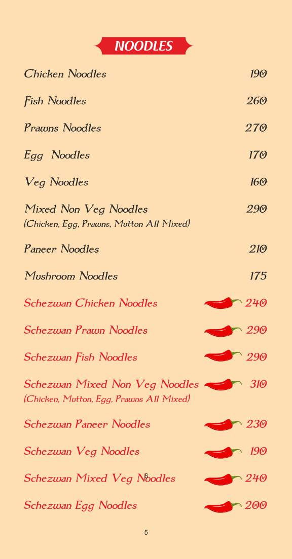 Green Tree Restaurant menu