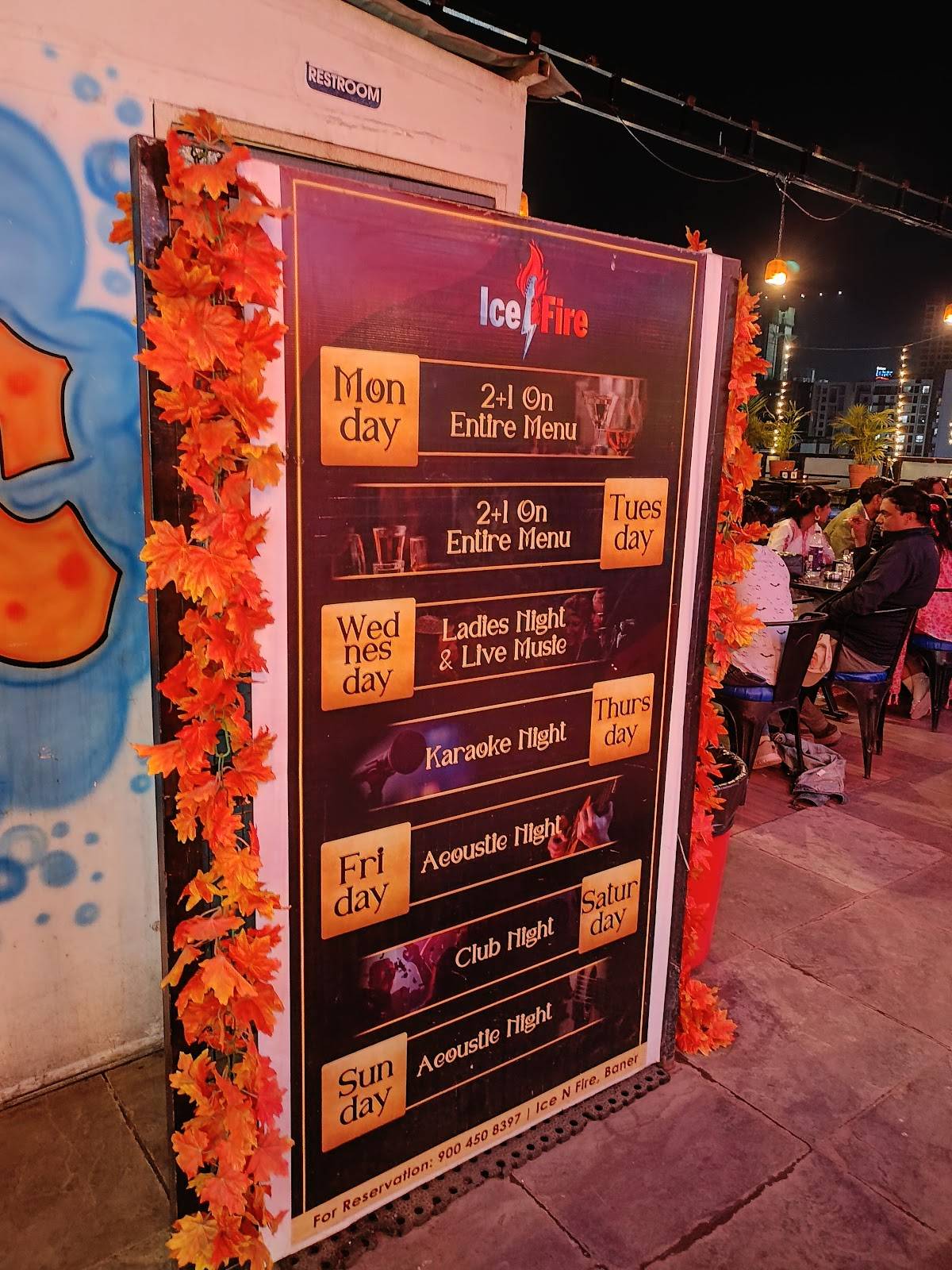 Ice N Fire Sky Lounge. Rooftop Restaurant and Club menu