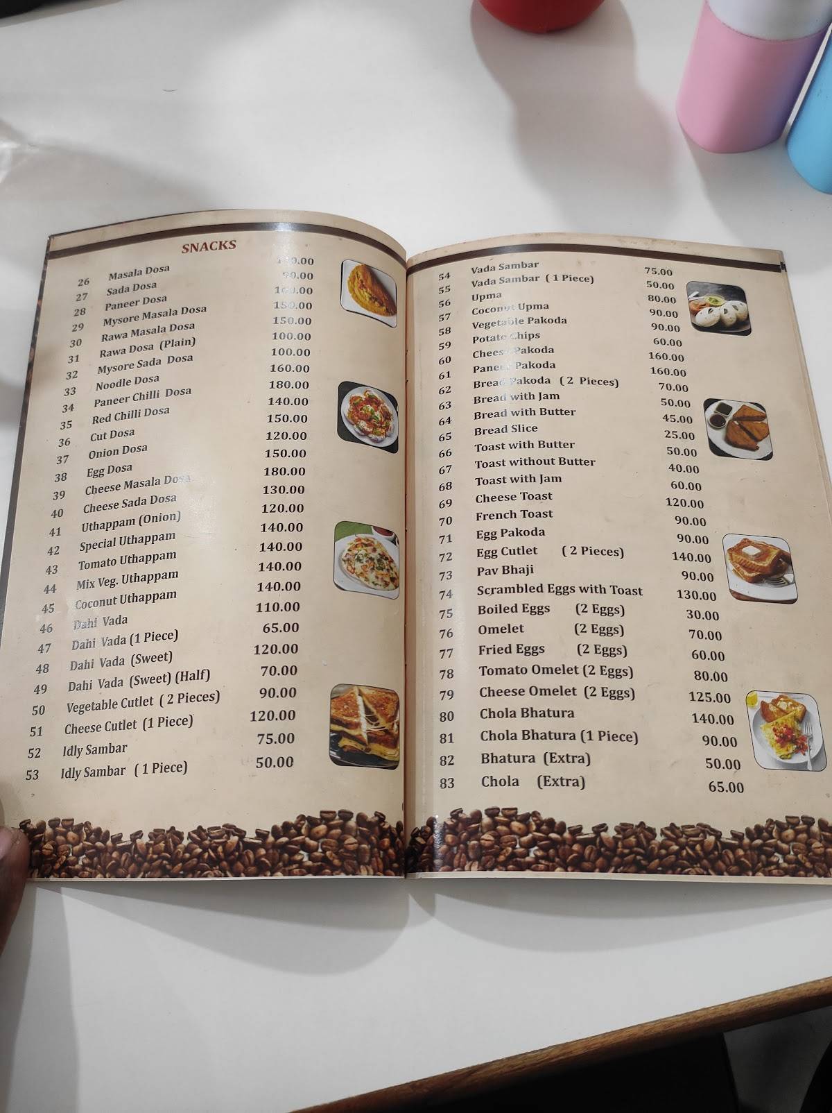 Indian Coffee House menu