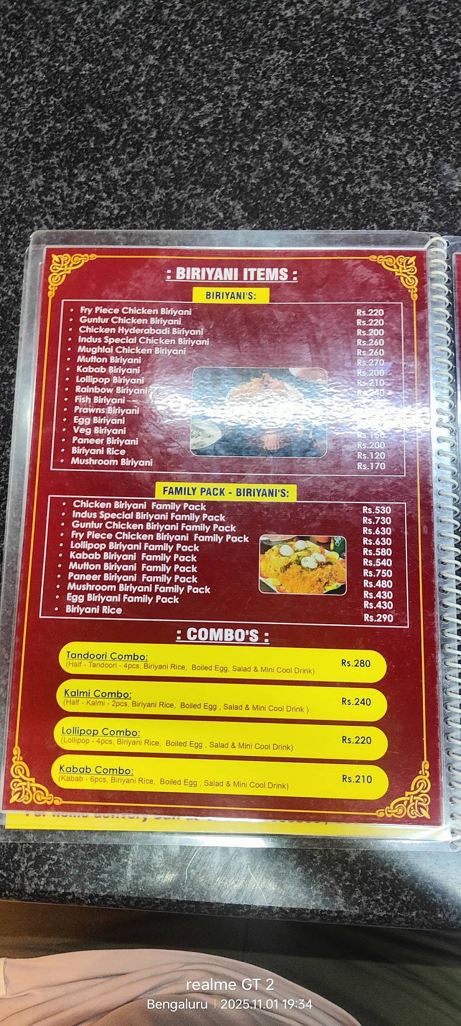 Indus Restaurant Best restaurant in btm layout menu