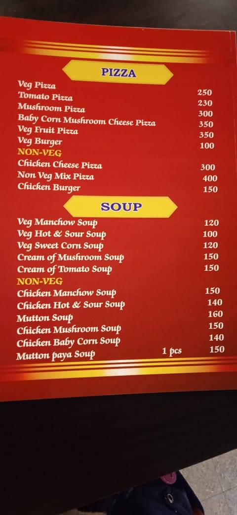 Jaika Restaurant menu