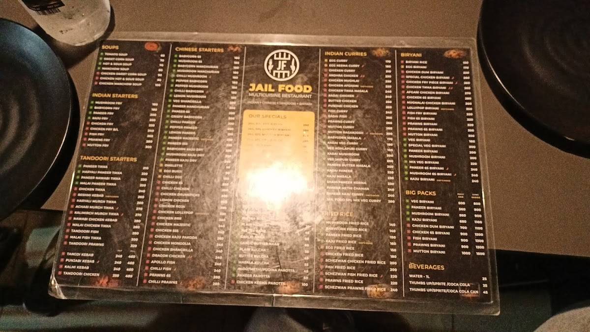 Jail Food Multicuisine Restaurant menu