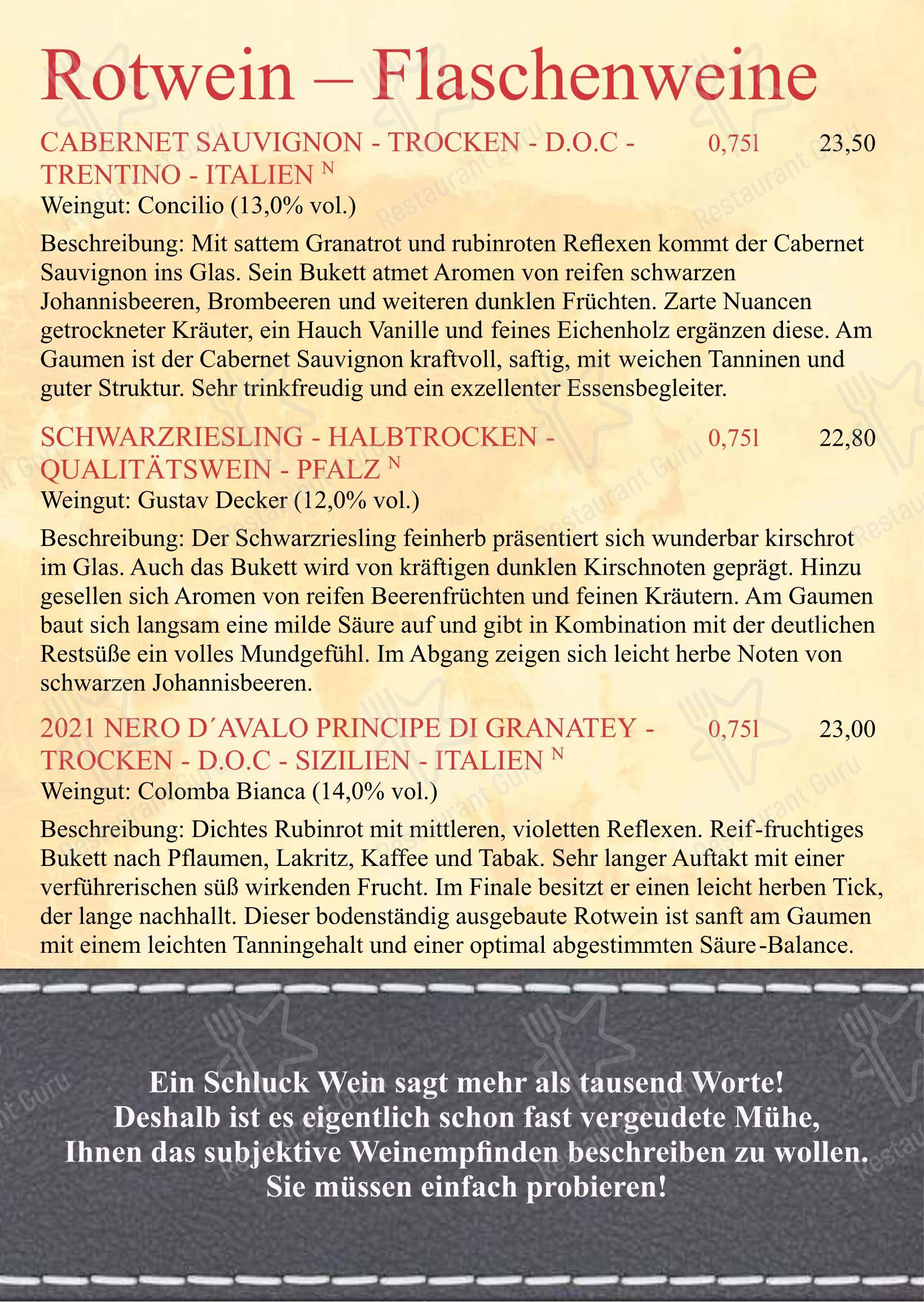 Menu pour Restaurant Journal - Menu bar