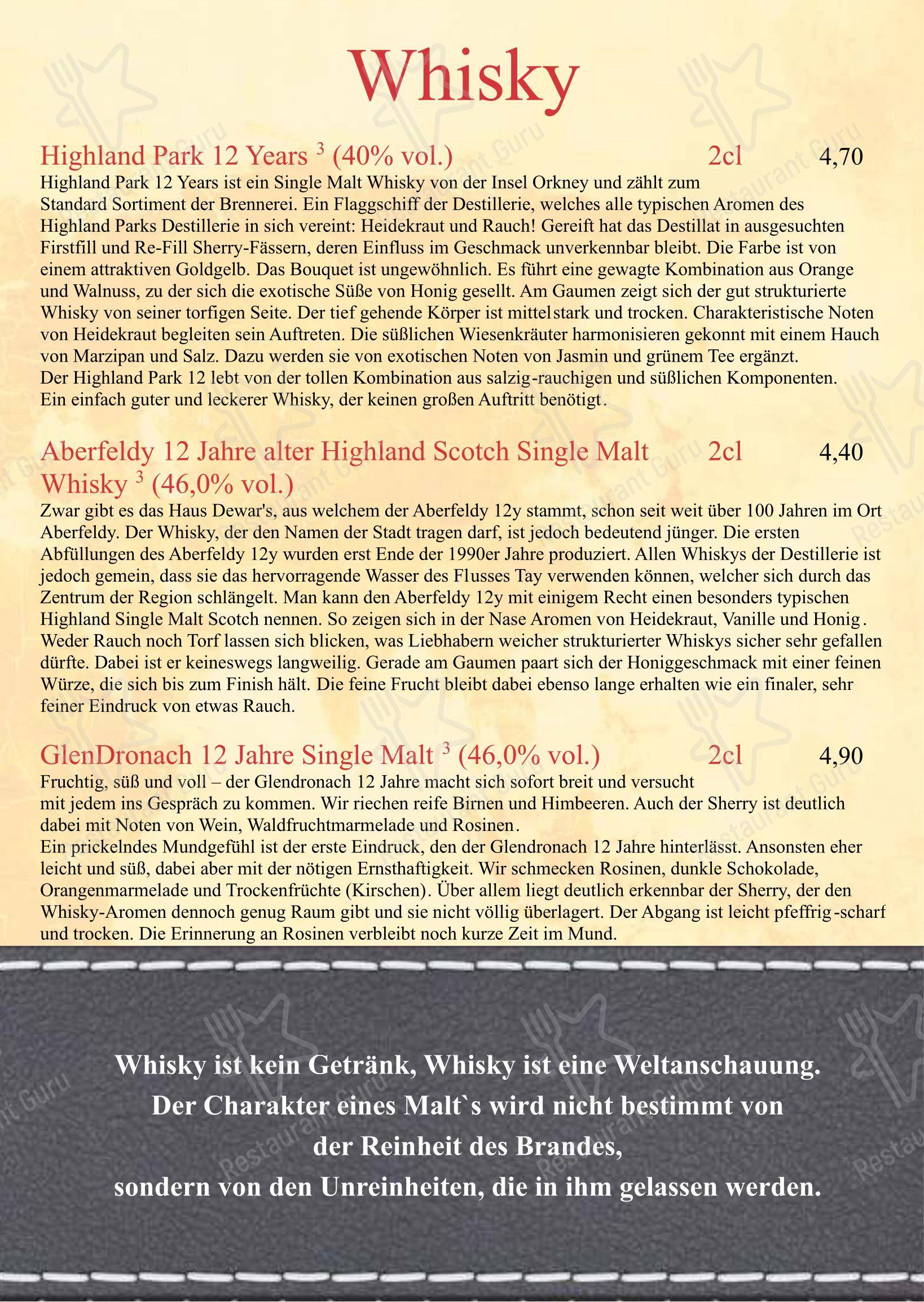 Menu pour Restaurant Journal dans Potsdam