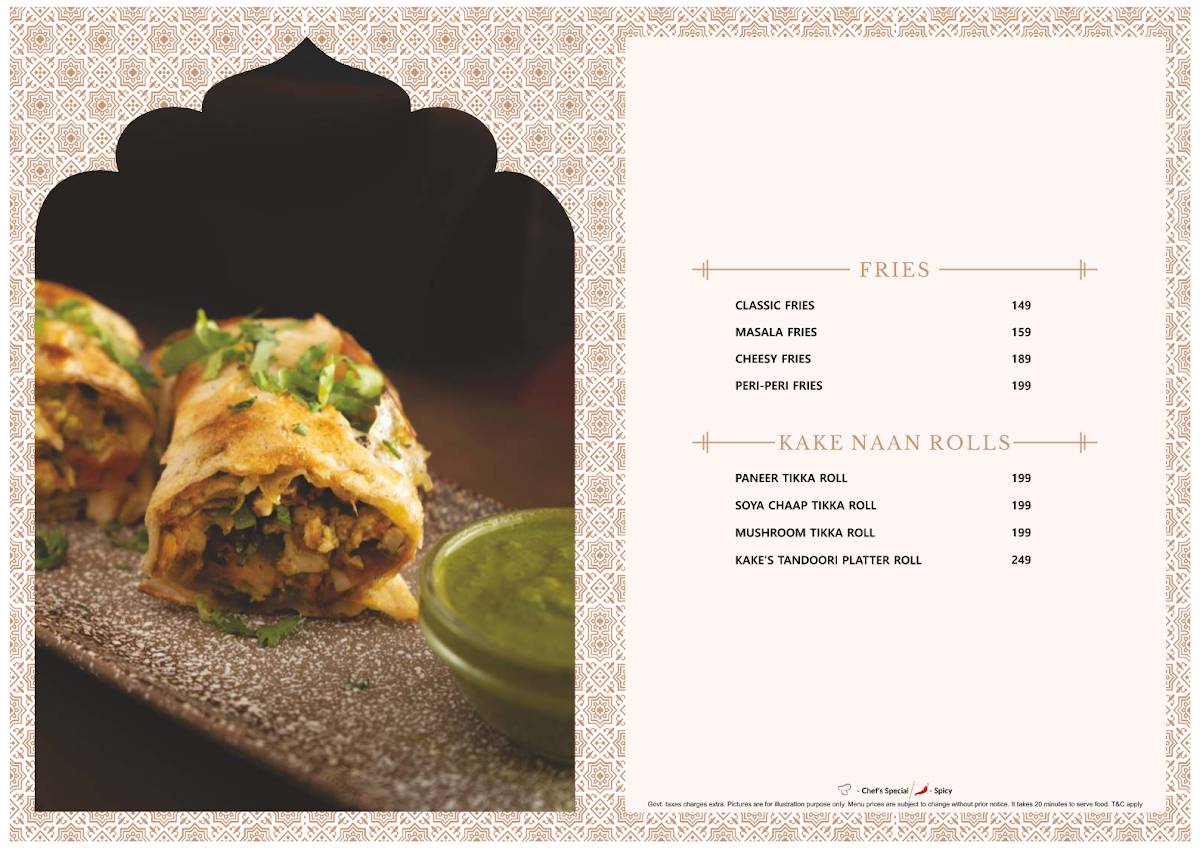 Kake Di Hatti Rishikesh menu