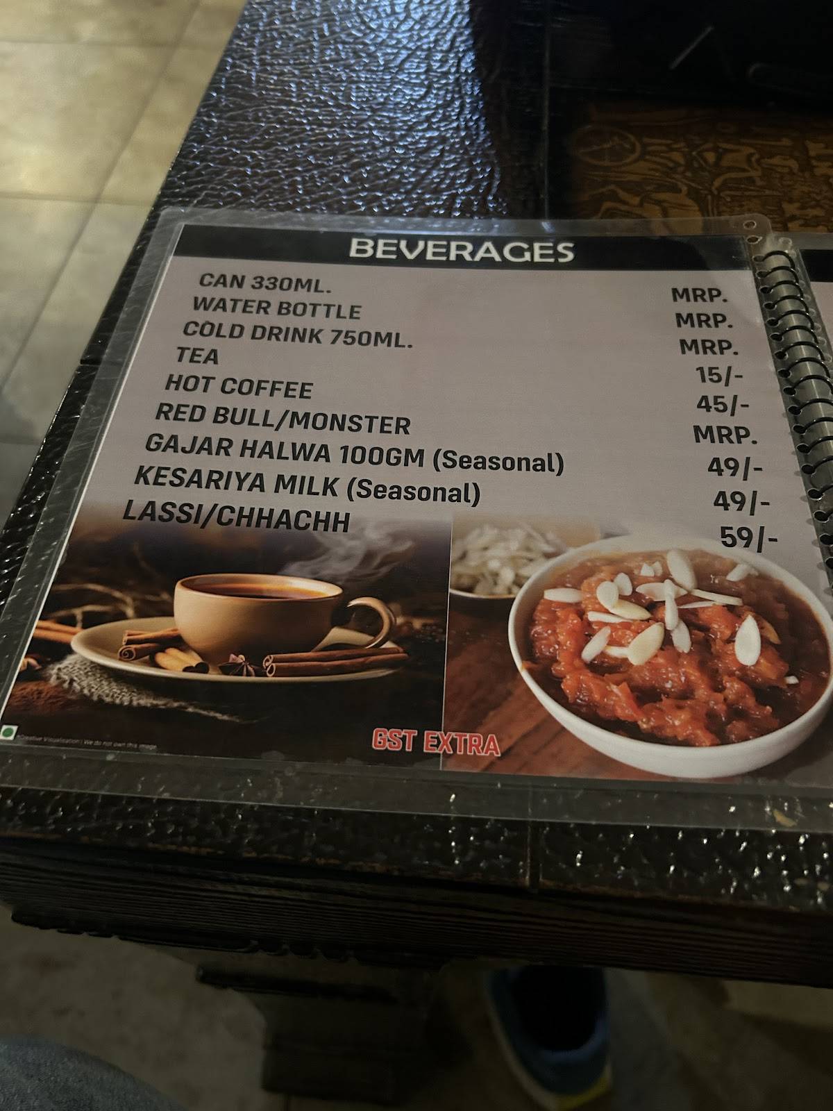 Kalika haveli Restaurant menu