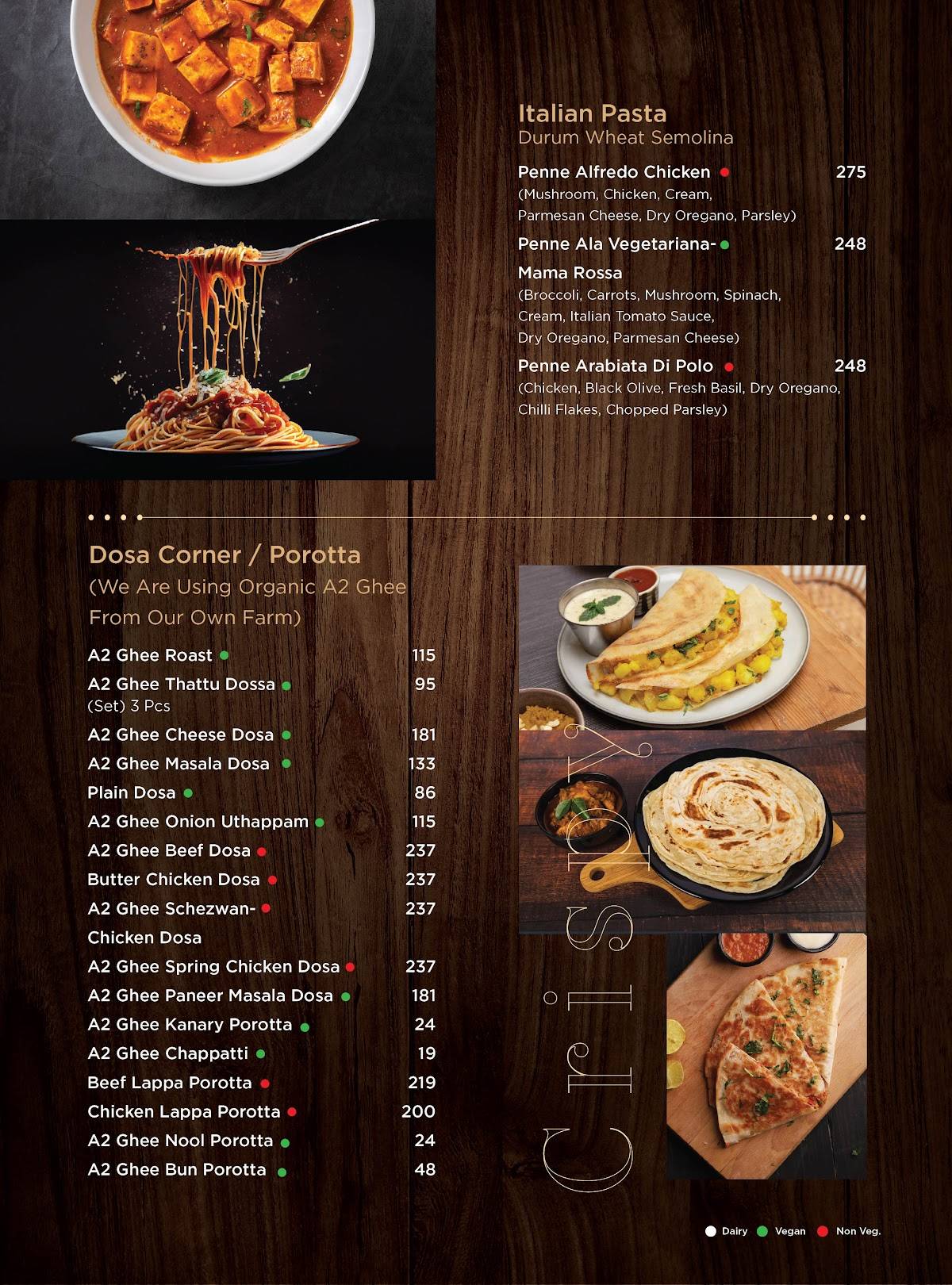 Kanary Restaurant menu