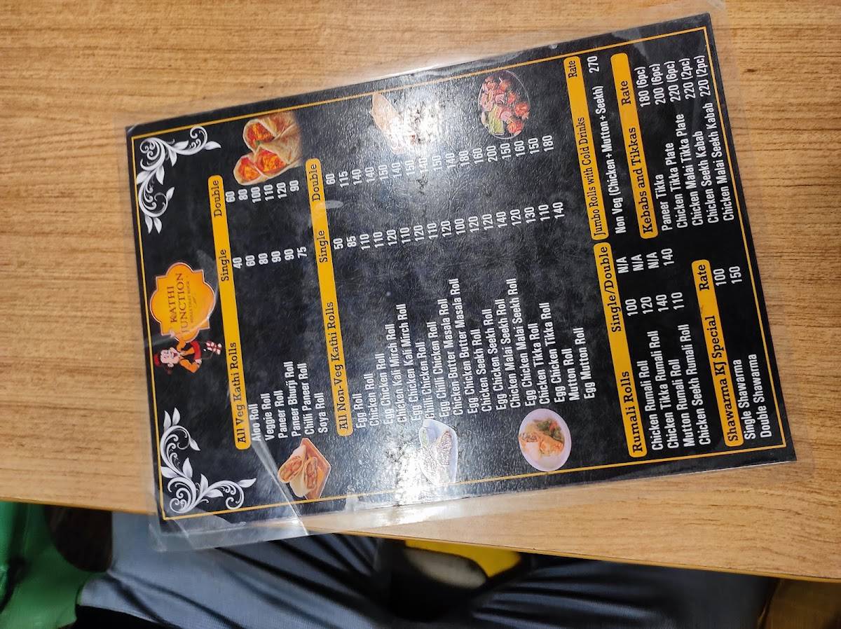 Kathi junction menu