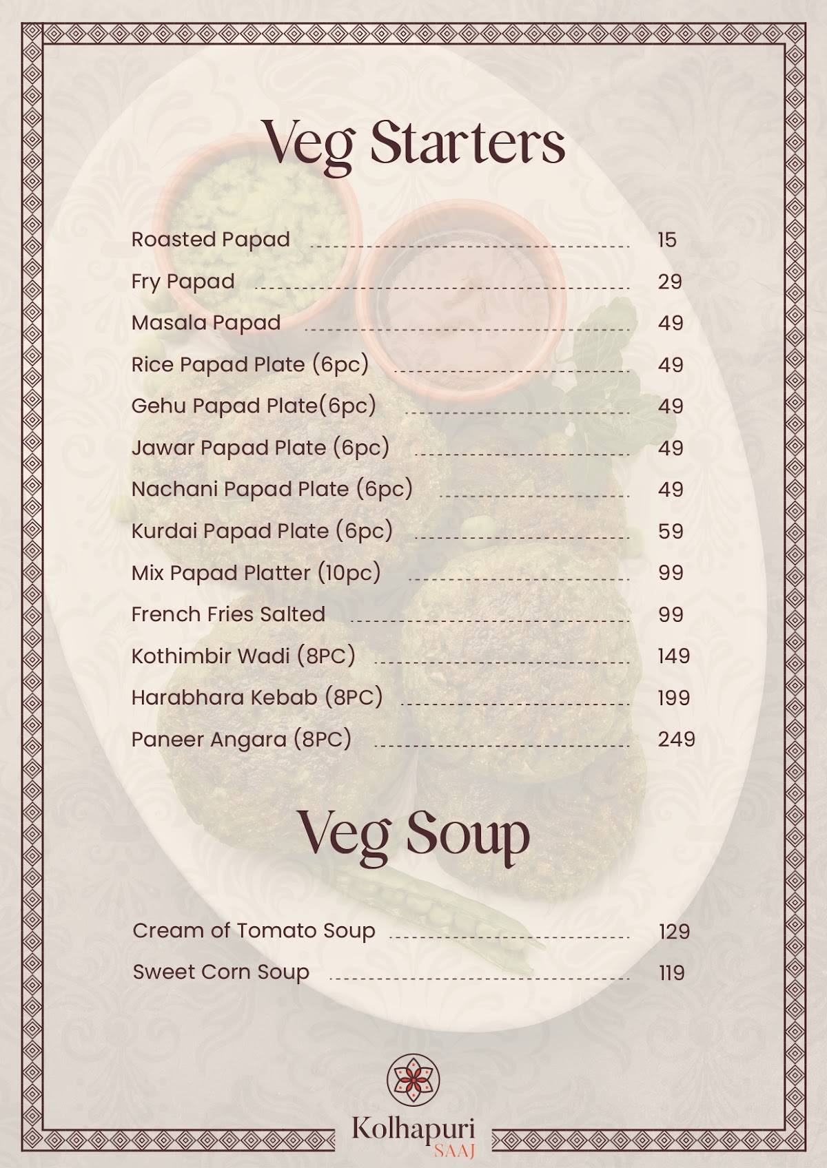 Kolhapuri Saaj Restaurant & Cloud Kitchen menu