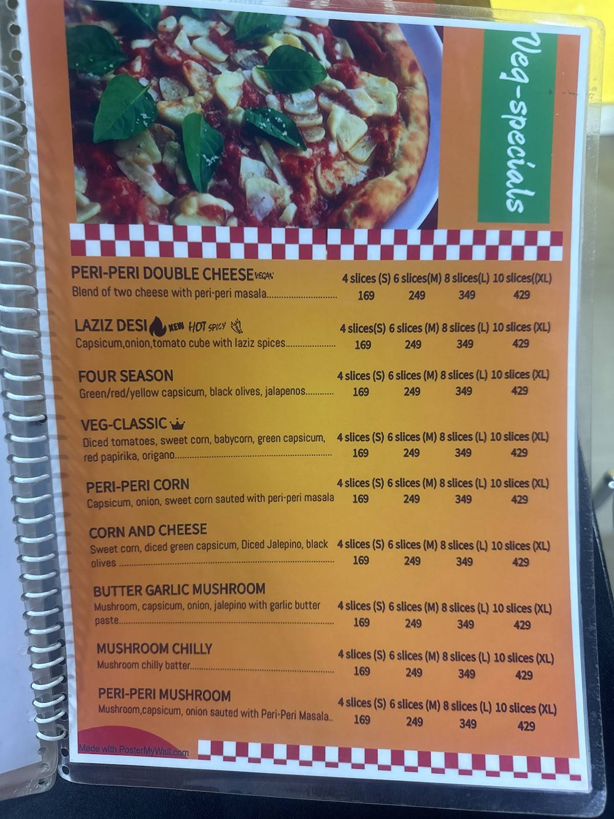 LAZIZ PIZZA ROING menu