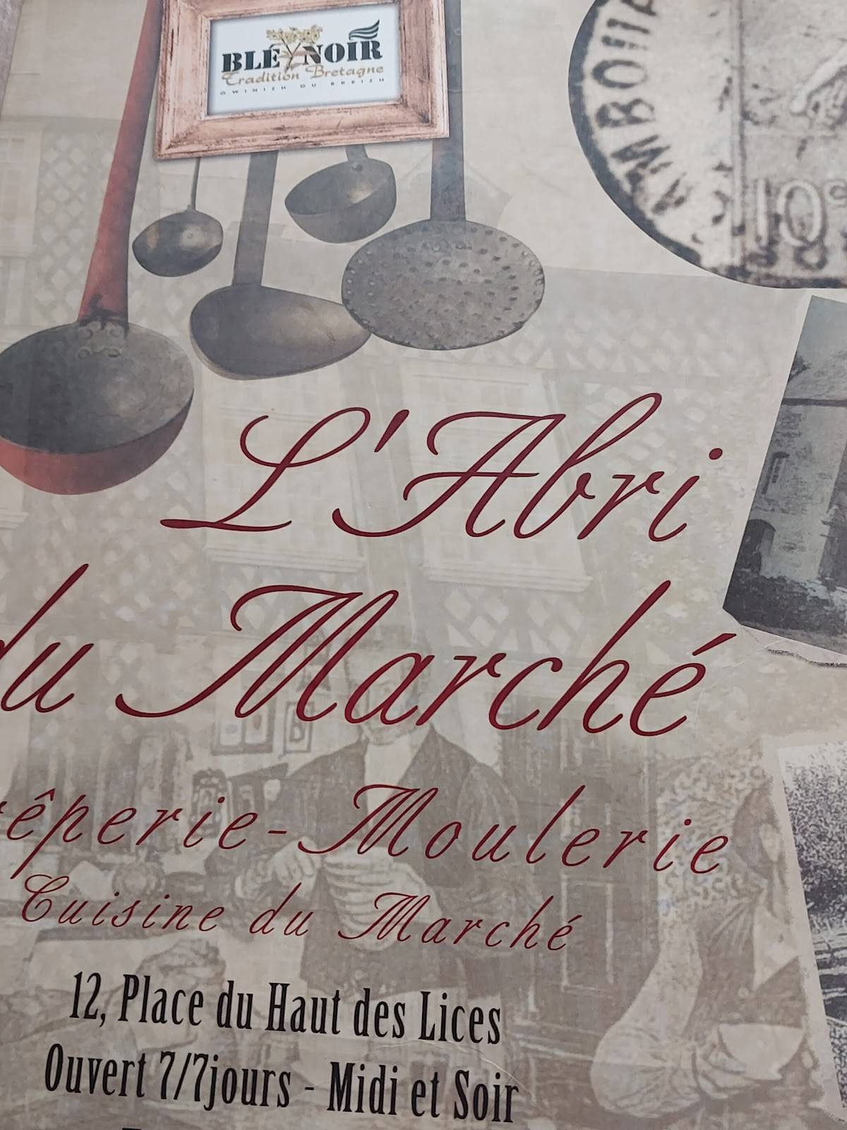 Menu de L'Abri du Marché