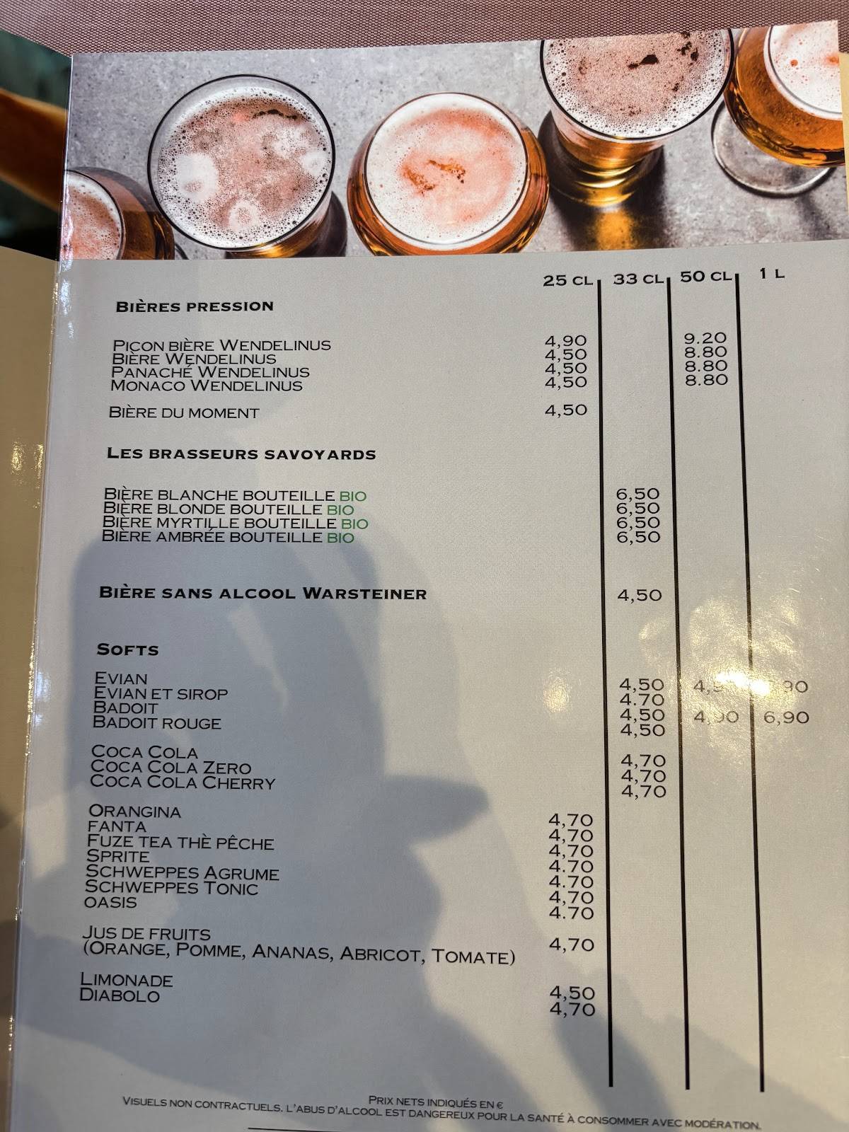 Menu de L'Atlas Annecy