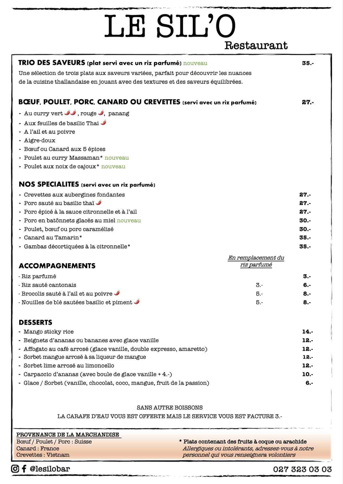 Menu di LE SIL'O 