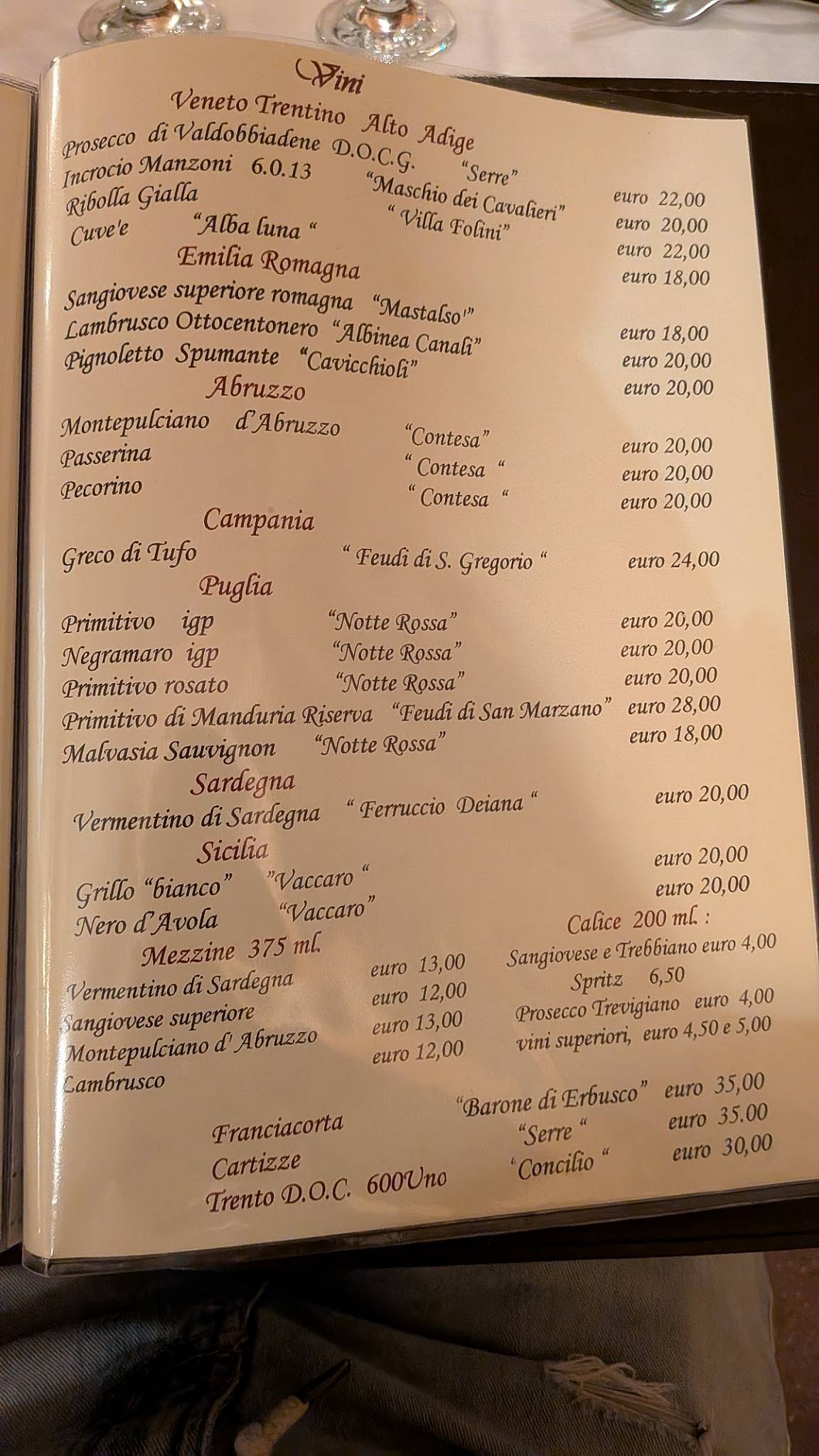 Menu di La Corte dei Ghiottoni 