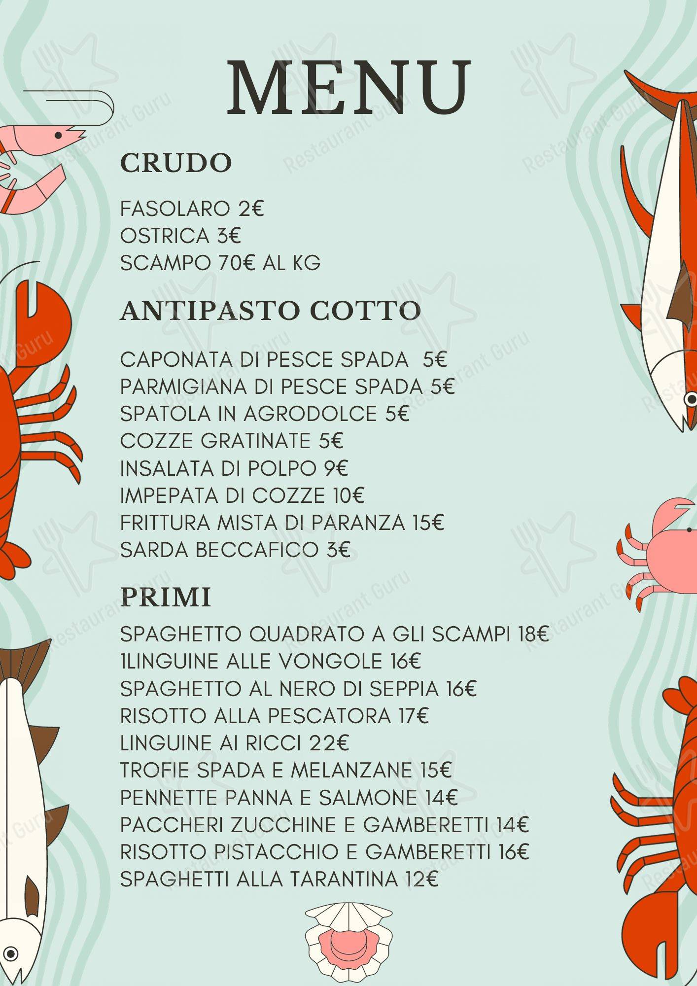 Menu di La Fish Fratelli Salamone 