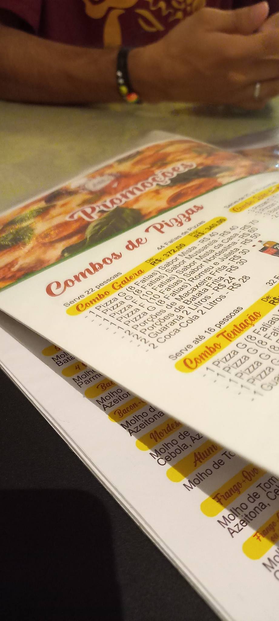 Lá Nos Meninos cardápio