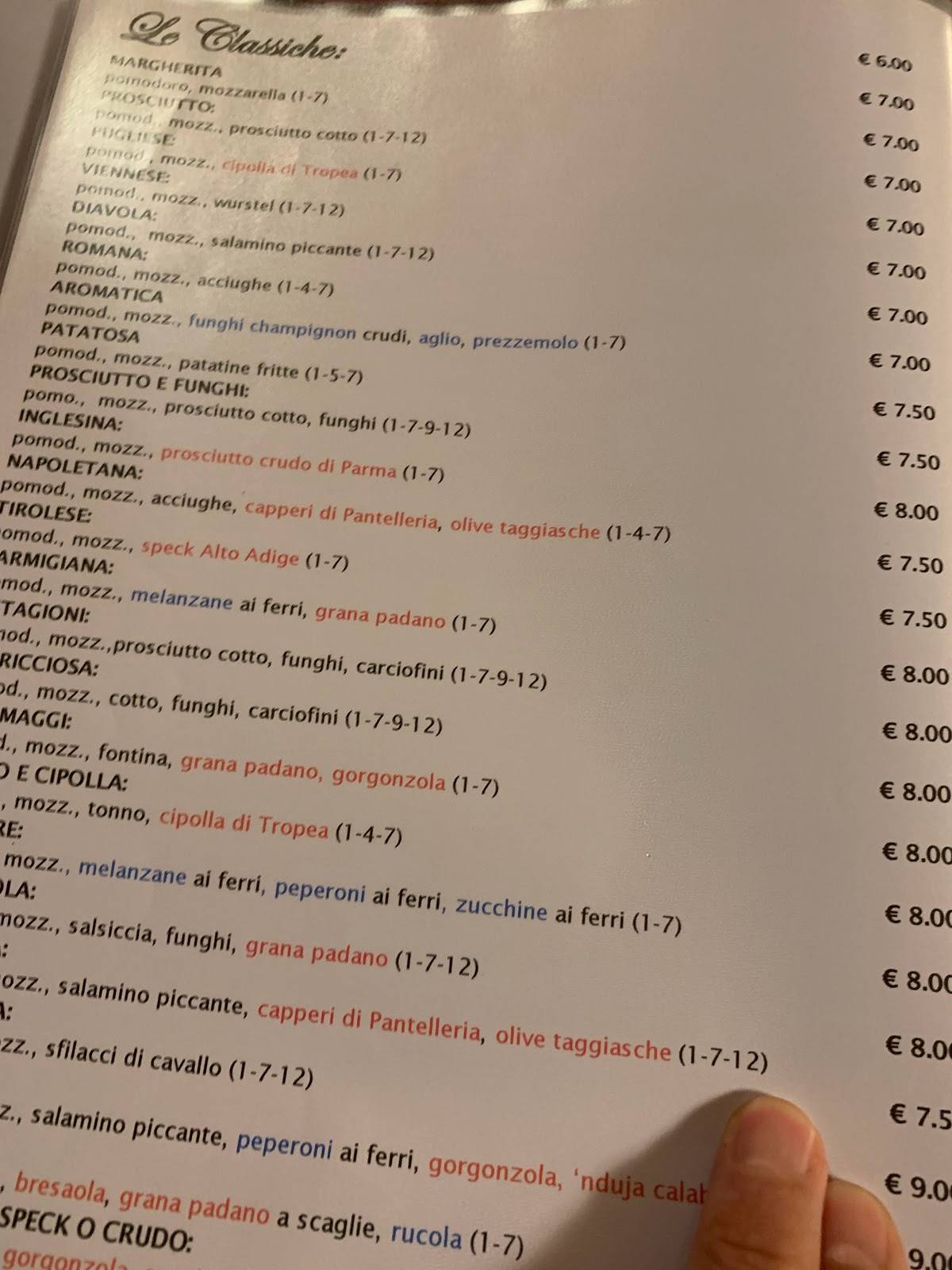 Menu di L'Abbuffata 