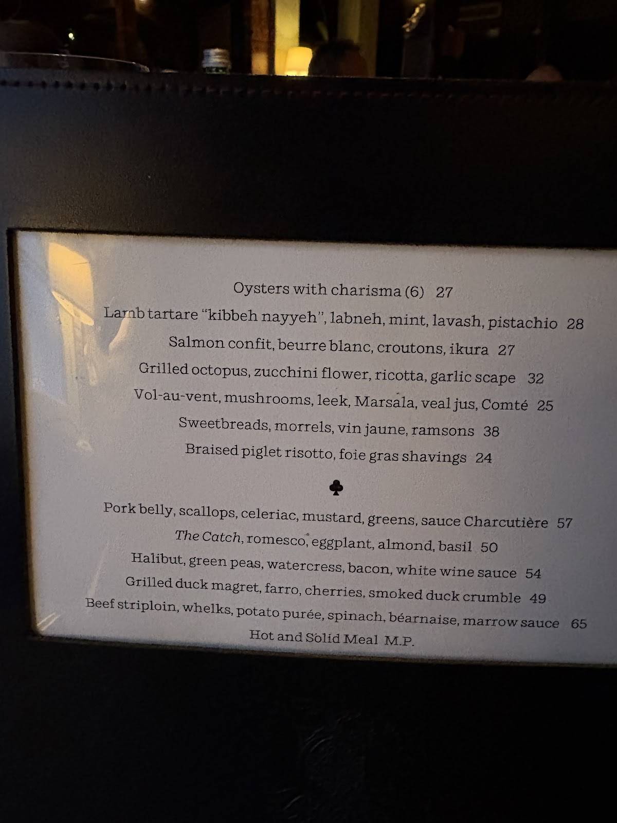 Menu de Le Club Chasse et Pêche