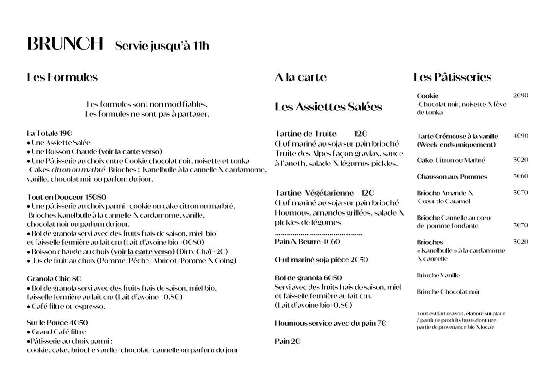 Menu de Restaurant Le Kitchen
