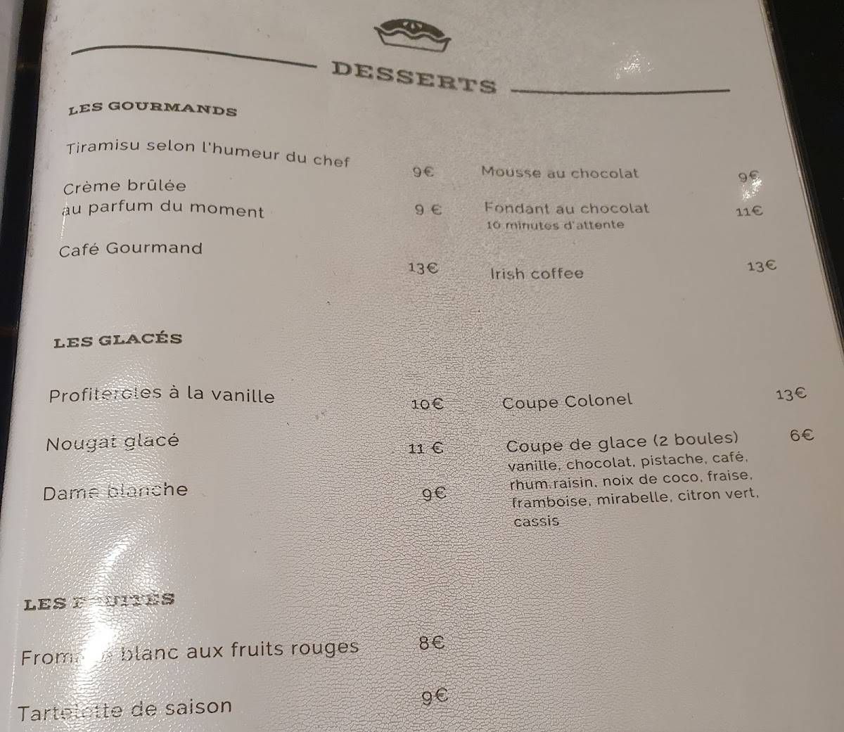 Menu de Le Toqué