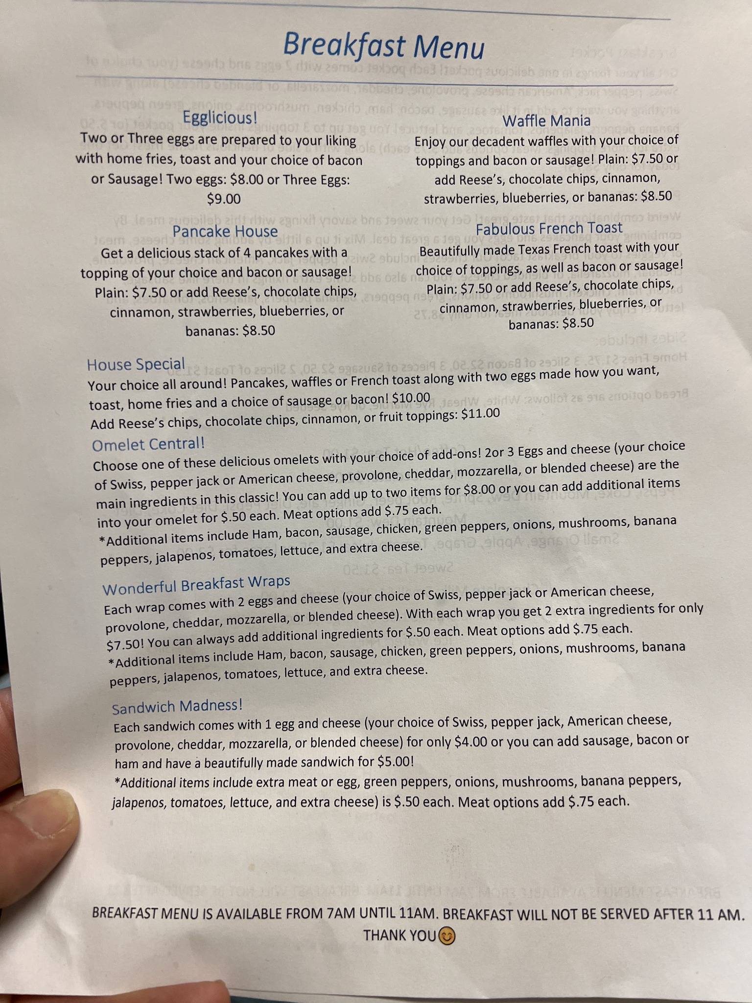 Menu at Pampeno’s Good Eats and Sweet Treats restaurant, Ford City