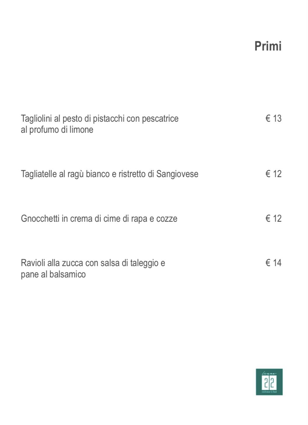 Menu di Linea 22 