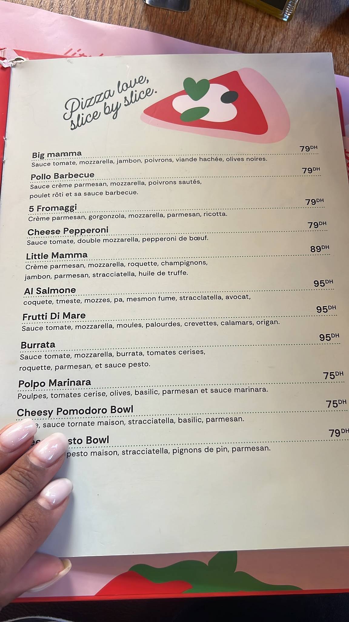 Menu de Little Mamma
