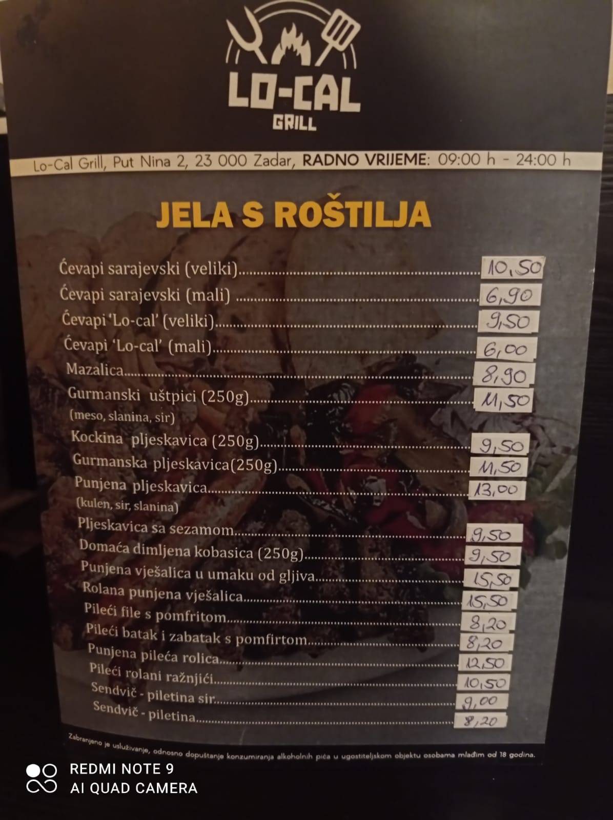 Menu di Lo-Cal Grill 