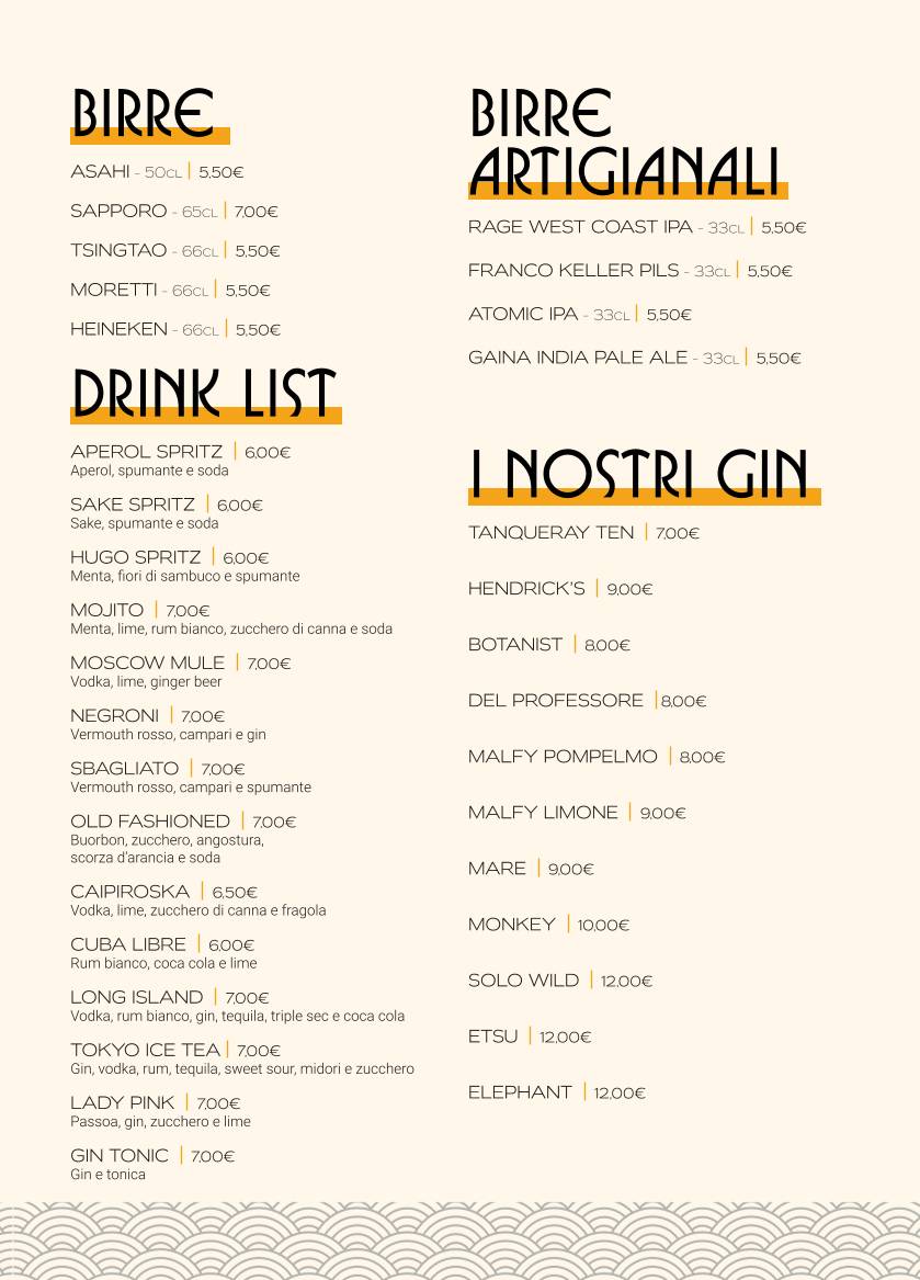 Menu di Long Sushi & Cocktails 