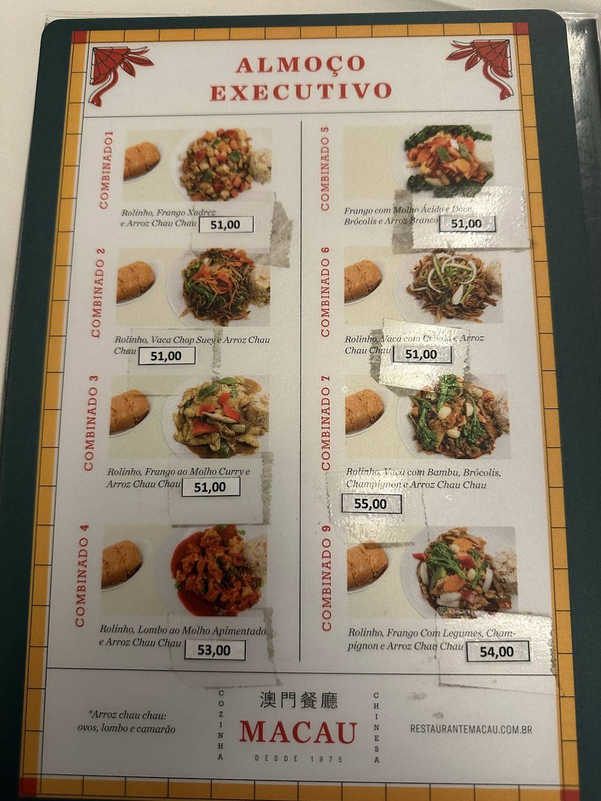 Macau cardápio